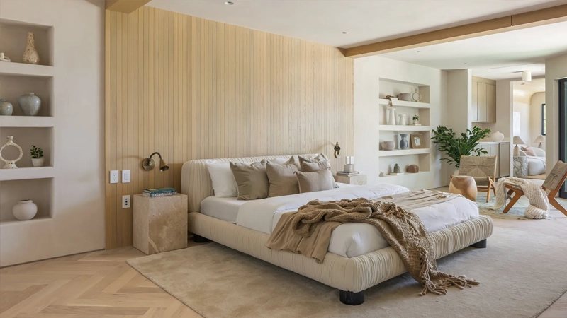 دکوراسیون اتاق خواب با دیوارپوش و کف‌پوش‌های مدرن